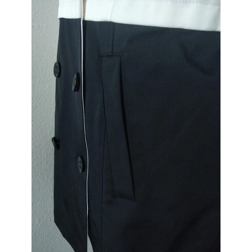 3/$20 Forever 21 Black White Colorblock Peacoat Trench Longline Jacket M - Picture 4 of 13